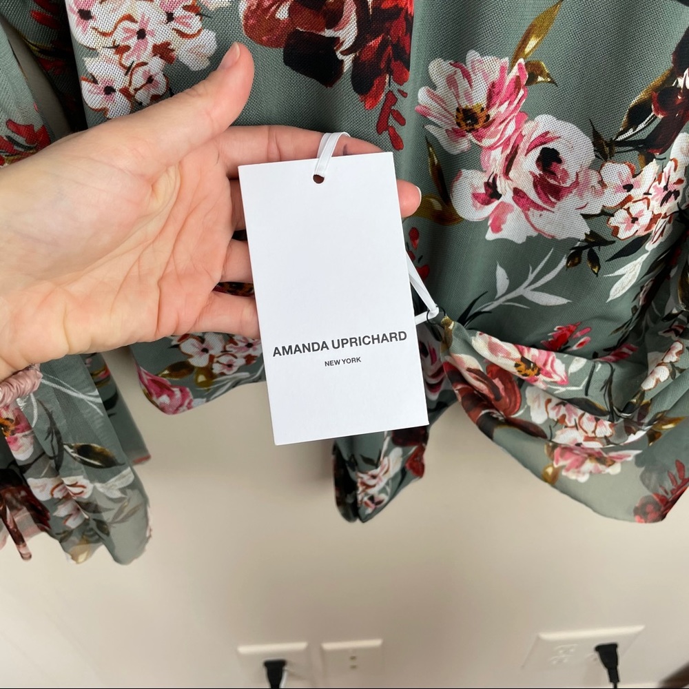 Amanda Uprichard Lowery Ruffle Floral Bodysuit M - Picture 6 of 10
